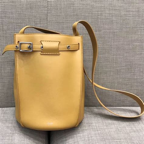 Big Bag bucket with long strap in smooth calfskin 